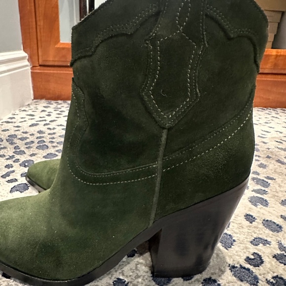 MARC FISCHER Gona Western Booties Dark Green Sz 8.5 Original Price $239 - Picture 6 of 9